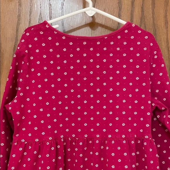 Lands' End UEC Girls Sz 12 Red/Pink Cream Patterned Long Sleeve Casual Dress - Picture 9 of 10